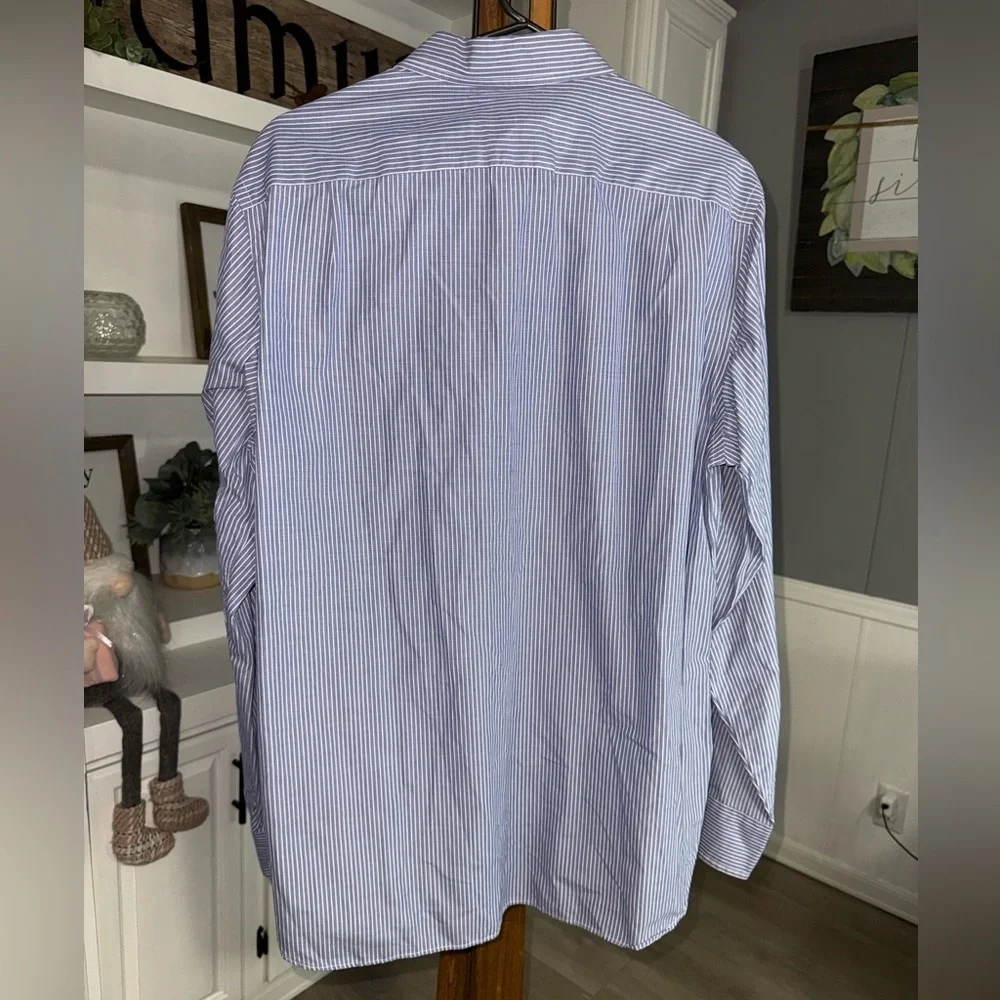 J. Crew Men's Navy Pinstripe Button Down Shirt